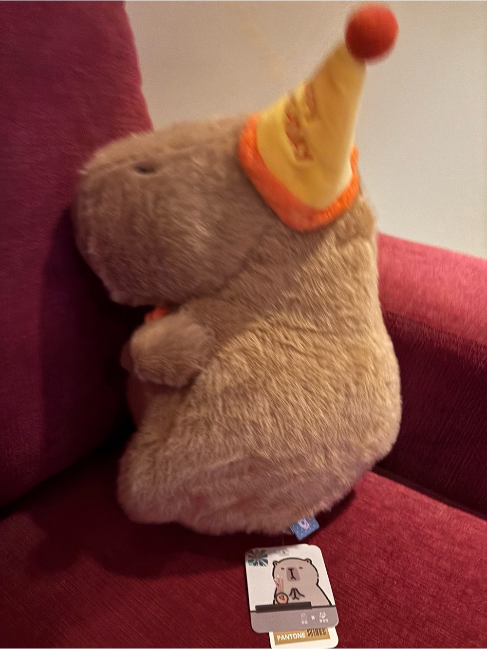Plush Kawaii Brown Birthday Capybara Stuffed Animal - Picture 5 of 6